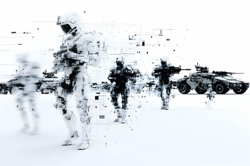 Fototapeta premium Modern Military Warfare Combat - Advanced Battlefield Strategy