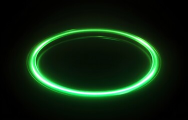 Luminous Green Neon Circle Abstract Background