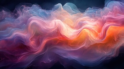 Obraz premium Abstract colorful swirling cloudscape, vibrant fantasy landscape.