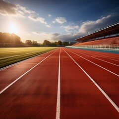 Running track in the stadium