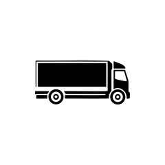 A lorry truck icon silhouette on white background