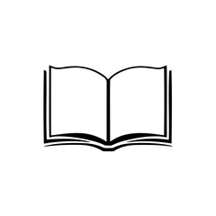 A book icon silhouette made with lines on white background