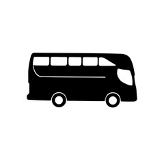 A big luxurious bus icon silhouette on white background