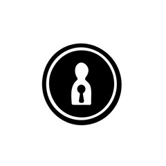 A keyhole icon silhouette on white background