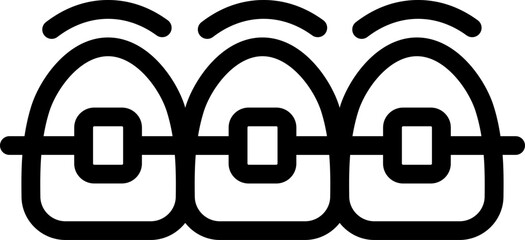 Teeth Braces Line Icon