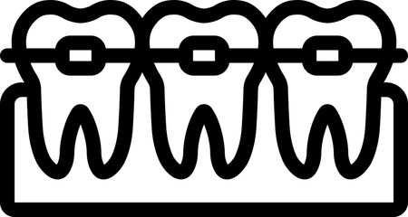 Tooth Braces Line Icon