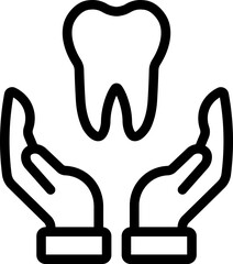 Obraz premium Tooth Care Line Icon