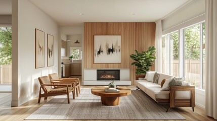 Modern and Cozy Living Room Design with Natural Elements