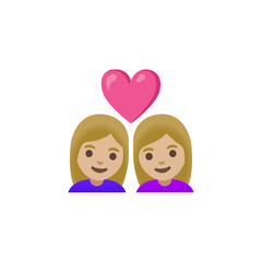Same-Gender Female Couple in Love Emoji
