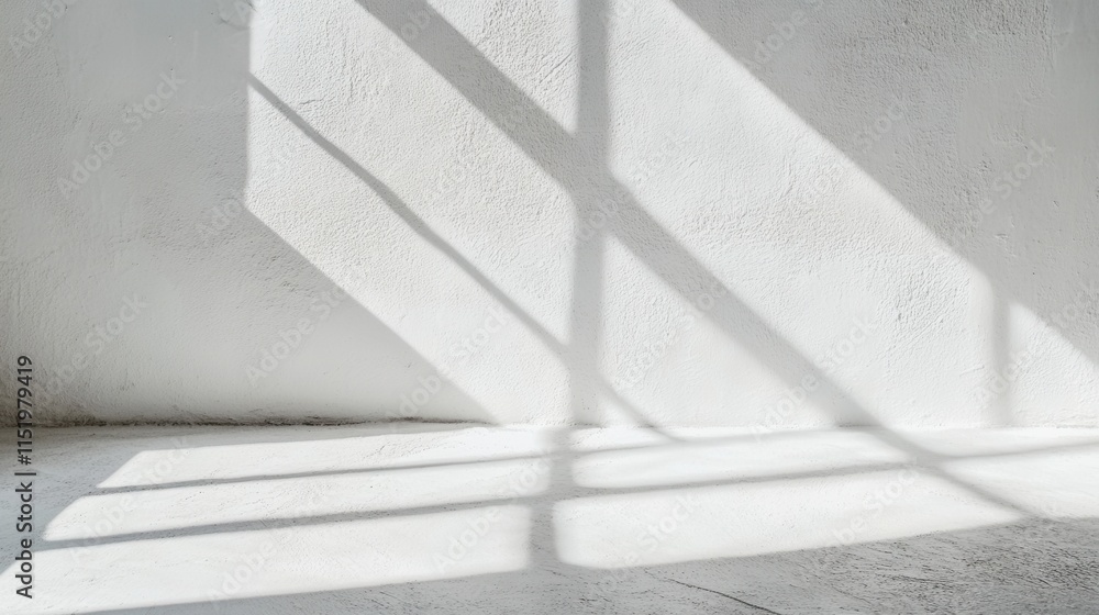 Poster minimalist white abstract backdrop featuring gentle shadows and subtle textures, ideal for modern de