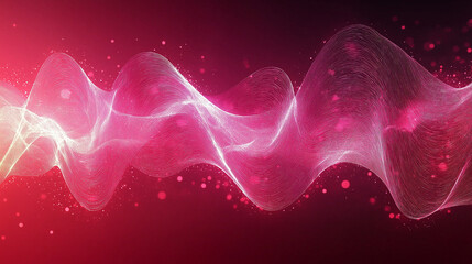 Fototapeta premium An abstract representation of flowing sound waves in vibrant pink tones, visually capturing the energy and rhythm of sound, evoking emotions and sensory experiences.