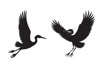 Fototapeta premium Heron Silhouette Illustrations for Digital and Print Design
