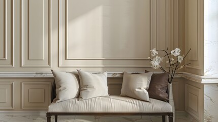 Elegant Minimalist Living Room with Comfortable Sofa and Decor