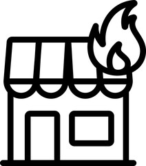Fire Store Line Icon