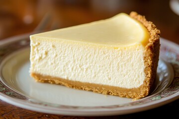 A slice of creamy delicious New York cheesecake