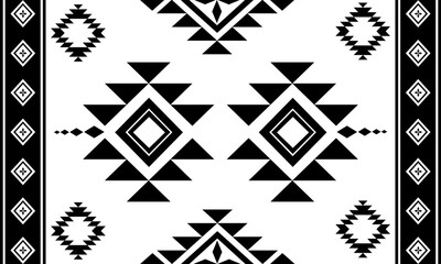 Navajo tribal vector seamless pattern. Native American ornament. Ethnic South Western decor style. Boho geometric ornament. Vector seamless pattern. Mexican blanket, rug. Woven carpet illustration