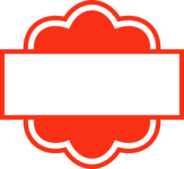 Red Premium Label Frame Illustration
