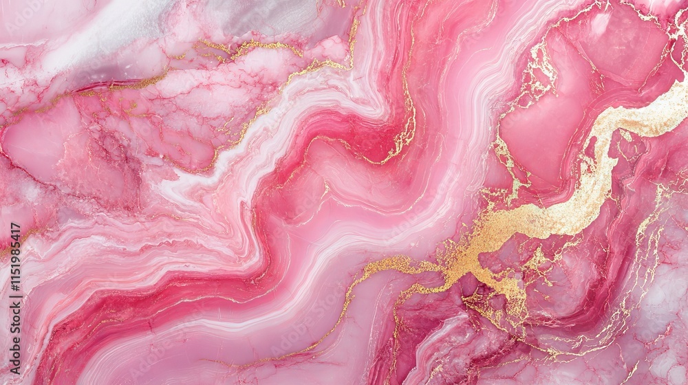 Poster luxurious flowing pink marble texture abstract background with gentle swirling patterns in soft past