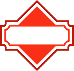 Red Blank Label Frame Illustration
