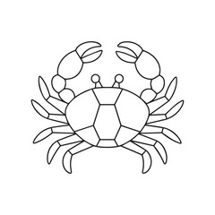 Crab outline illustration image. Hand drawn image artwork of shrimp. Simple cute original logo. Hand drawn vector illustration for posters, cards,
