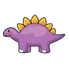 Cute cartoon stegosaurus ideal for children's books, dinosaur themed designs, educational materials, greeting cards, and merchandise. Whimsical and eye catching