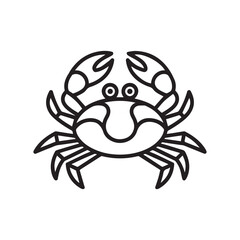 Crab outline illustration image. Hand drawn image artwork of shrimp. Simple cute original logo. Hand drawn vector illustration for posters, cards,