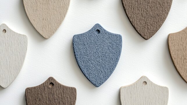 Colorful wooden tags collection, versatile shapes and sizes for crafting, diy projects, labeling