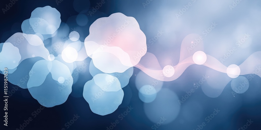Poster delicate bubbles of color blend in a tranquil winter palette, evoking feelings of calm and creativit