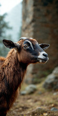 Fototapeta premium Concept photo of goat with space for text