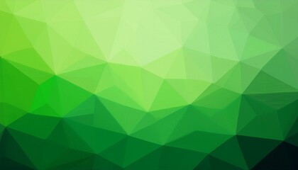 Fototapeta premium Polygonal abstract with green gradient shading background. Generated image