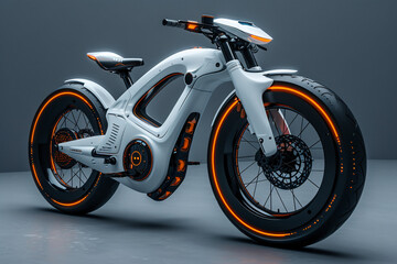 Obraz premium Electric E-Bikes, Bicycle Sleek Minimalist Design