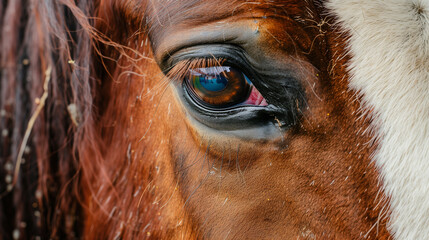 Close-up of horse eyes, ophthalmic disease diagnosis
