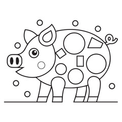 Pig Coloring Page for Kids