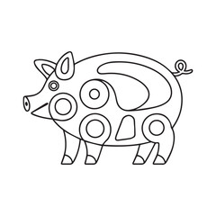 Pig Coloring Page for Kids