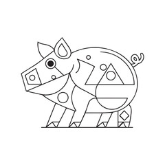 Pig Coloring Page for Kids