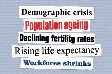 Population ageing and declining fertility rates - demographic crisis news. News headlines from newspapers.