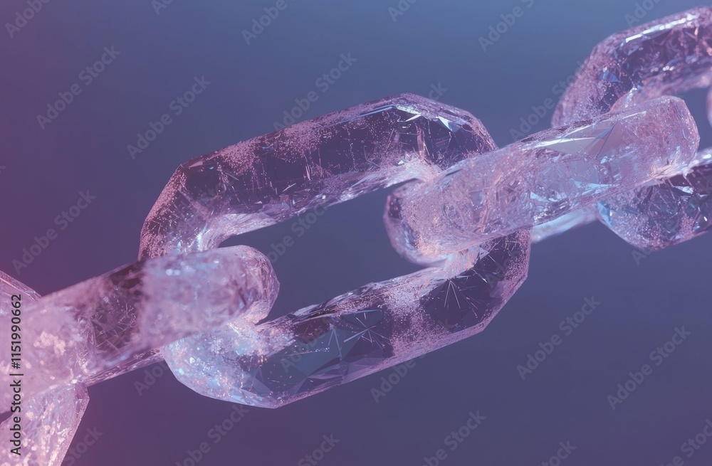 Poster abstract and modern isolated chain. wireframe chain element on a blue background, indicating link pr