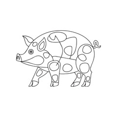 Pig Coloring Page for Kids