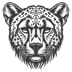 Fototapeta premium Close Up Of A Cheetahs Face In A Monochrome Illustration