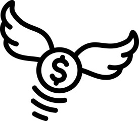 Lost Money Line Icon