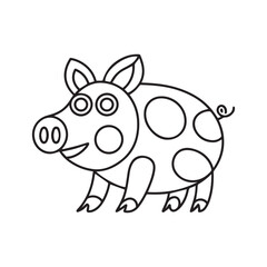 Pig Coloring Page for Kids