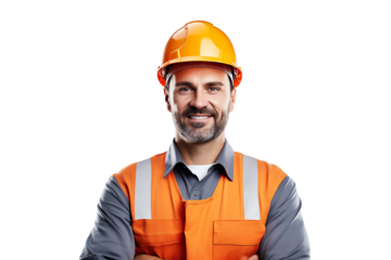 a man wearing a hard hat and vest