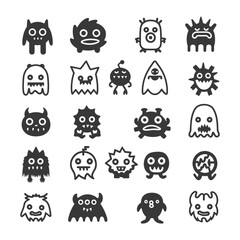 Fototapeta premium Collection Of 20 Unique Cartoon Monster Icons