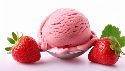 pink strawberry ice cream scoop