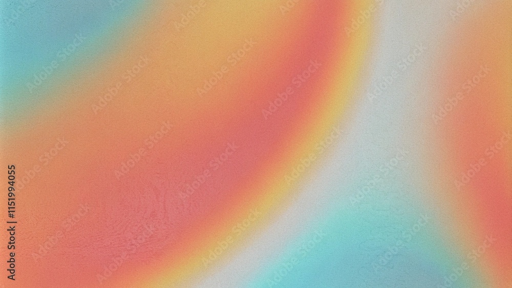Leinwandbilder Grainy gradient background blue yellow pink abstract glowing color wave black dark backdrop noise texture banner poster header design. Retro red-orange color grainy gradient backdrop design.
