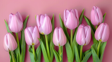 Fototapeta premium bouquet of pink tulips