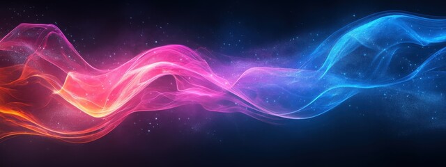Fototapeta premium Abstract Energy: A mesmerizing blend of vibrant blue and red energy swirls across the frame, creating a captivating and ethereal visual experience. 