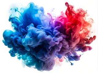 Obraz premium Abstract Blue Violet Red Ink Or Smoke Isolated On The White Background