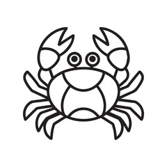 Vector illustration of Cartoon crab Coloring book