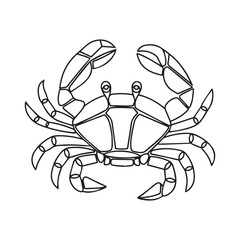 Vector illustration of Cartoon crab Coloring book